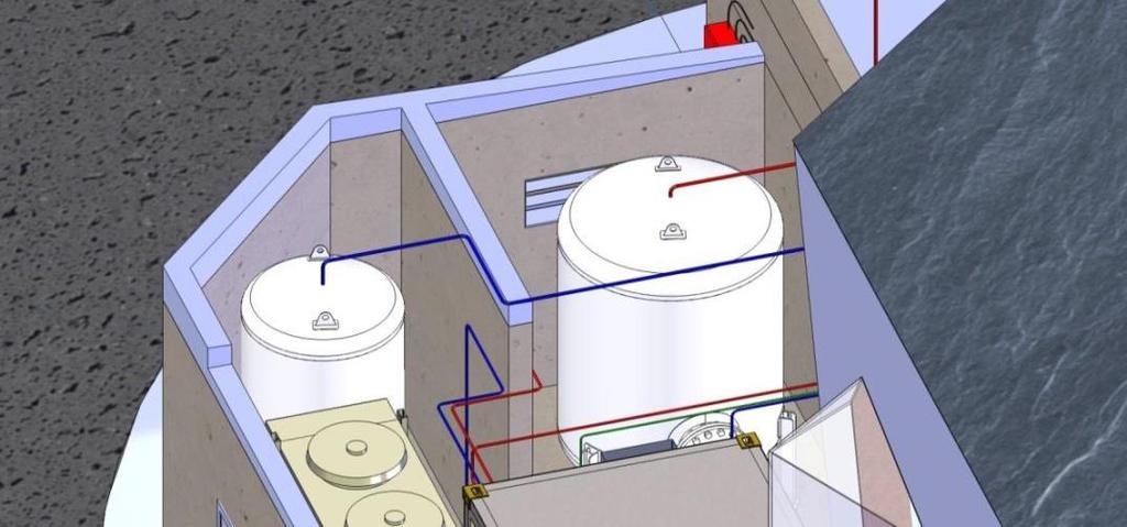 Solution of implantation Storage installation : Zone inaccessible to public and surrounded by a protective wall of fire resistance of 2 hours and of minimum height of 2 m Storage tanks separated by a