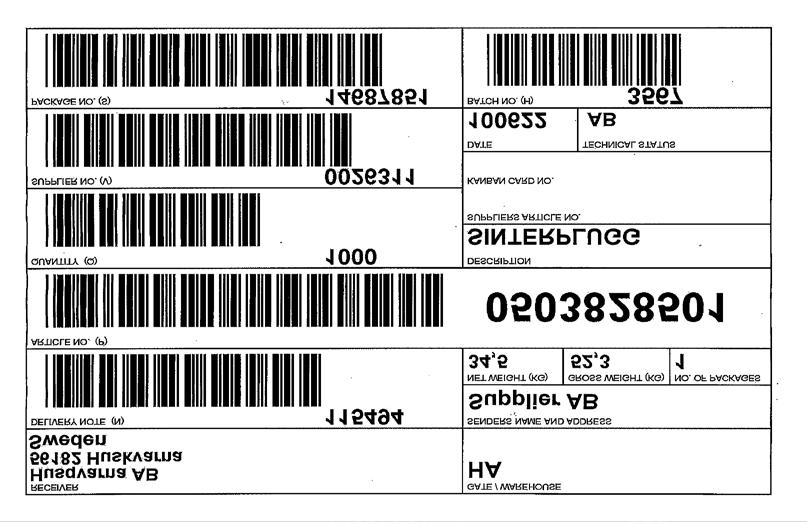 Labelling- (The bottom- left box) The box in the bottom- left corner shall have two labels. One ordinary, (described above) and one main label referring to the entire pallet.