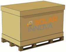 PACKAGING AND TRANSPORT Box 2 Panels Size 1,655 x 992 x 45 mm Weight 20 kg Box (each big pallet add 18 pieces solar