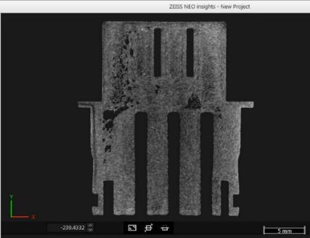 Important functionality (1/6) porosity check Porosity visualization Highlights Manual inspection of defects Sliding through different 2D slices of the CT volume data for different views Clipping of