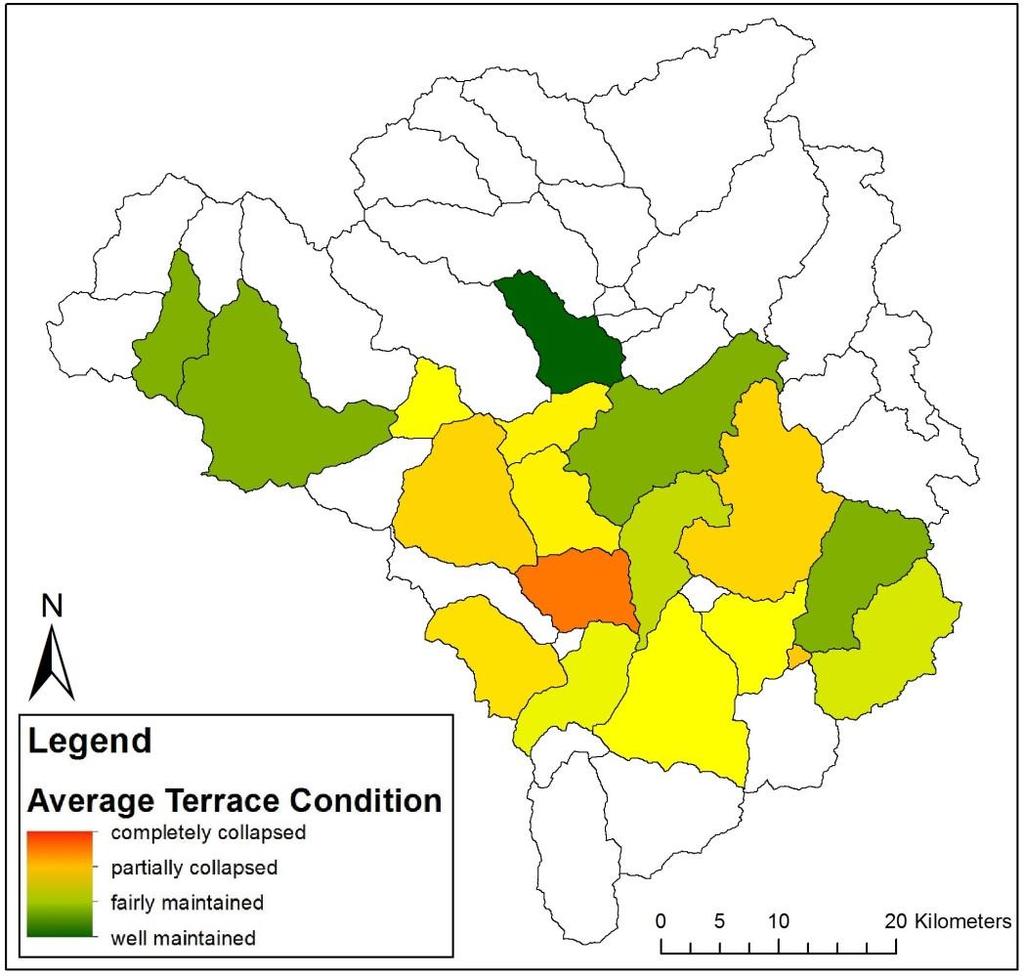 Terrace Condition Field Data How to extrapolate the information on the whole catchment?