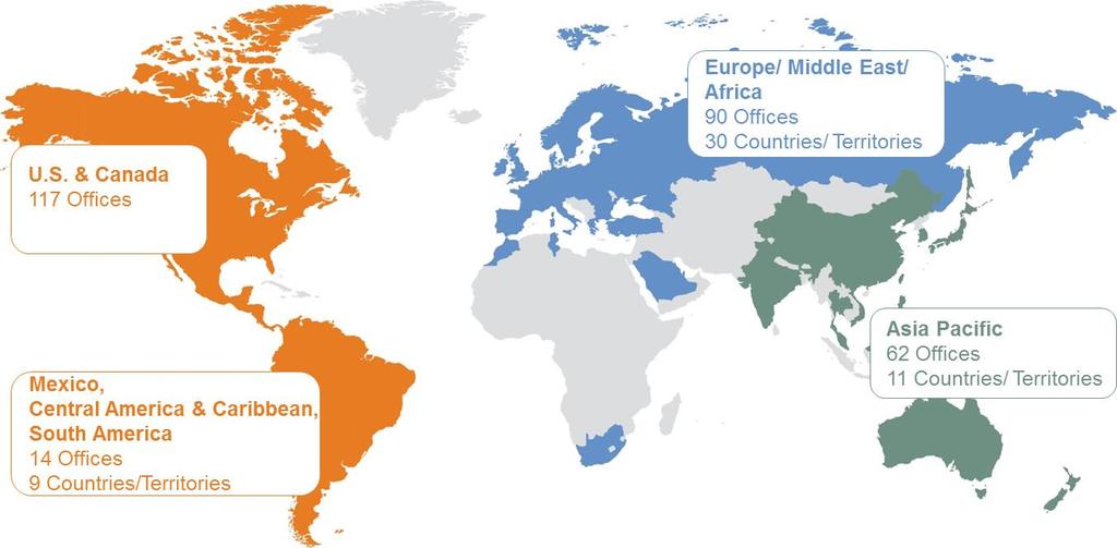 Our Global Footprint Europe / Africa 1,773 Offices U.S.