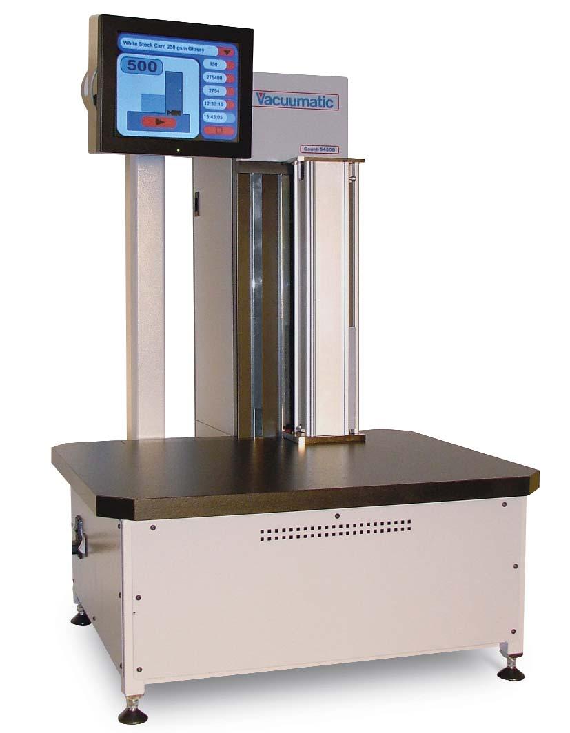 Non-contact Counting Machines for Plastic and Board COUNT-S Count-S is Vacuumatic s solution to the challenge of counting sheets or products made from materials that are too thick or heavy to count