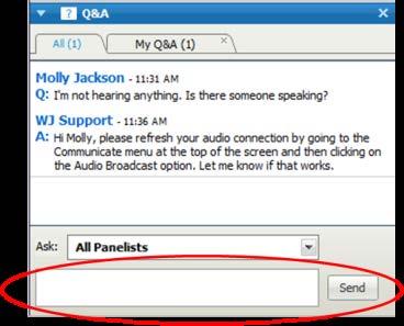 Webinar Mechanics Submit text questions. Q&A addressed at the end of the session.