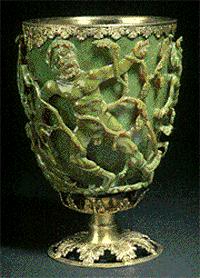 A Famous Example of Roman Nanotechnology: the 4 th Century Lycurgus Cup In reflected light, cup appears green; in transmitted light, it appears red Cause: 40 ppm Au nanoparticles & 300 ppm Ag