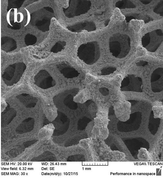 . Experimental To manufacture the powder porous metal used in this study, physical vapor deposition (PVD) and electroplating were applied to polyurethane (PU) foam to produce pure metal foam with