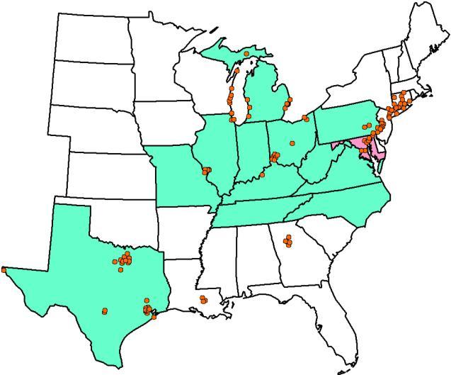 5. 2015 Ozone NAAQS: 70ppb - 1% Contributing States New York Maryland Virginia Contributors