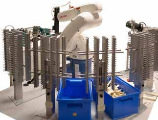 These storage systems can be simple specimen racks that are arranged in an arc around the robot arm so the robot moves around to pick the next specimen, or multiple large storage racks that are