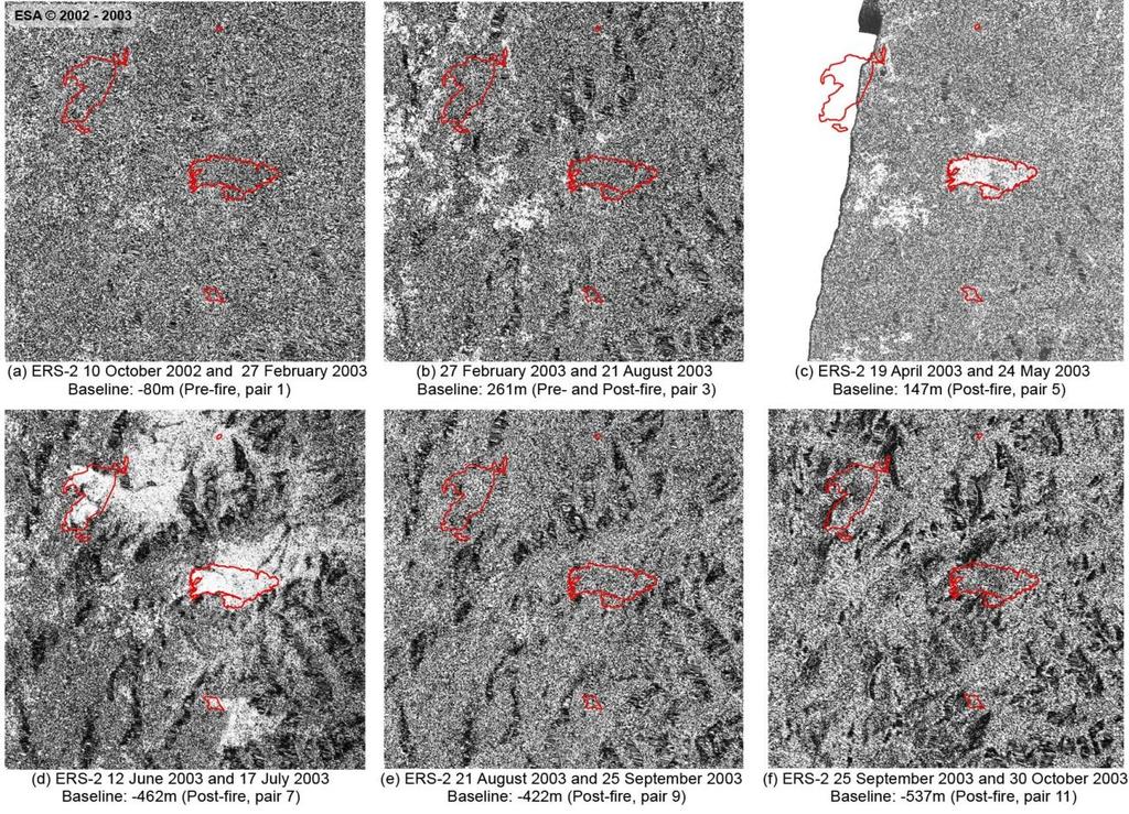 resolution of coverage InSAR techniques can be used to understand structural canopy change of the preand post-fire vegetation