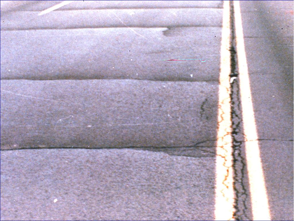 Reflection Cracking Appear above joints or cracks in underlying pavement layer AASHTO design