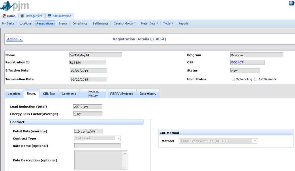 Change CBL Method and Submit Registration The default CBL selected is the Standard CBL with
