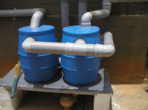 Double drums filter When the roof area is bigger than 100 m², it is possible to use two drums as filter.