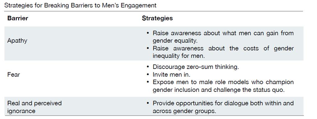 Winning men s support Catalyst (2009), Engaging Men in