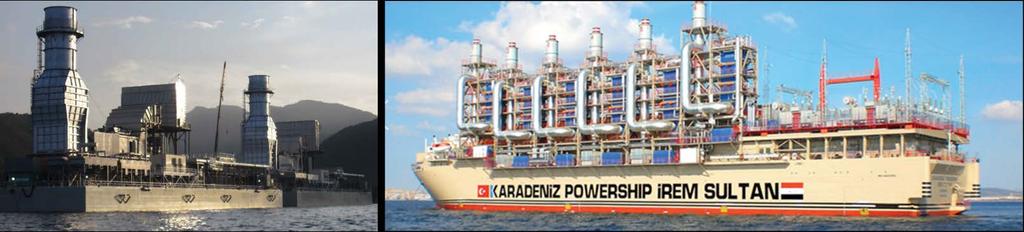 Power barges are typically equipped with turbines or engines that run on natural gas, LPG, diesel or heavy fuel oil (HFO).