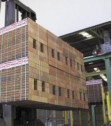 Right Most bricks are packaged using automatic equipment.
