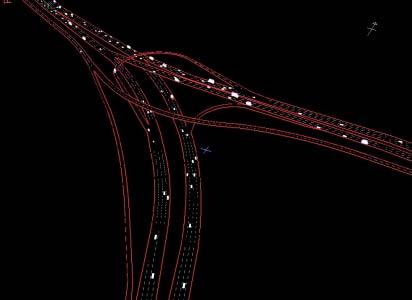 4.2.3. Results Figure 4.13b. Snapshot of Paramics simulation of the SR-60/I-215 split in Moreno Valley.