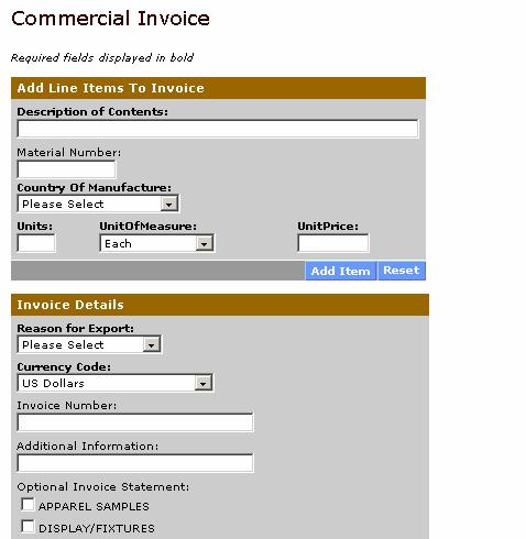nikeship helps you easily creates pro forma commercial invoice. For all shipments except documents.