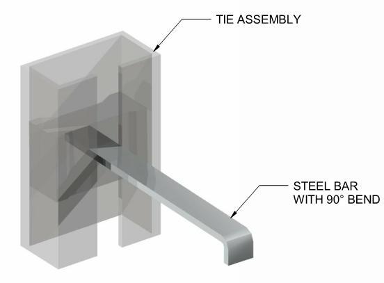 6.4 WALL TIES 6.4.1 Wall tie assembly The wall tie assembly has a number of components to allow the tie to be fixed to the steel substrate and adjusted vertically to align with the mortar bed in a