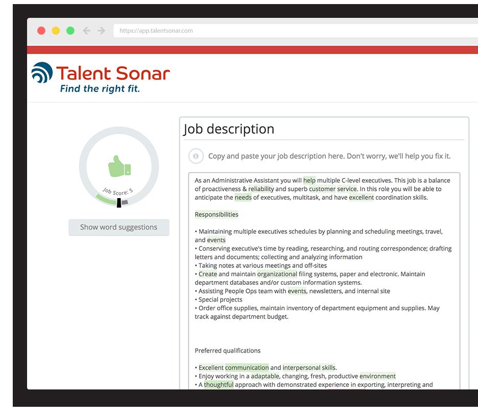 On the more typical end of the scale, Talent Sonar optimized job descriptions shot applications up by 30%, and the percentage of women among RedSeal s threedozen engineers doubled.