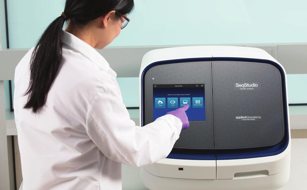 Simple touch-screen interface and software The SeqStudio Genetic Analyzer offers users the flexibility to set up their plate and samples, and start a run.