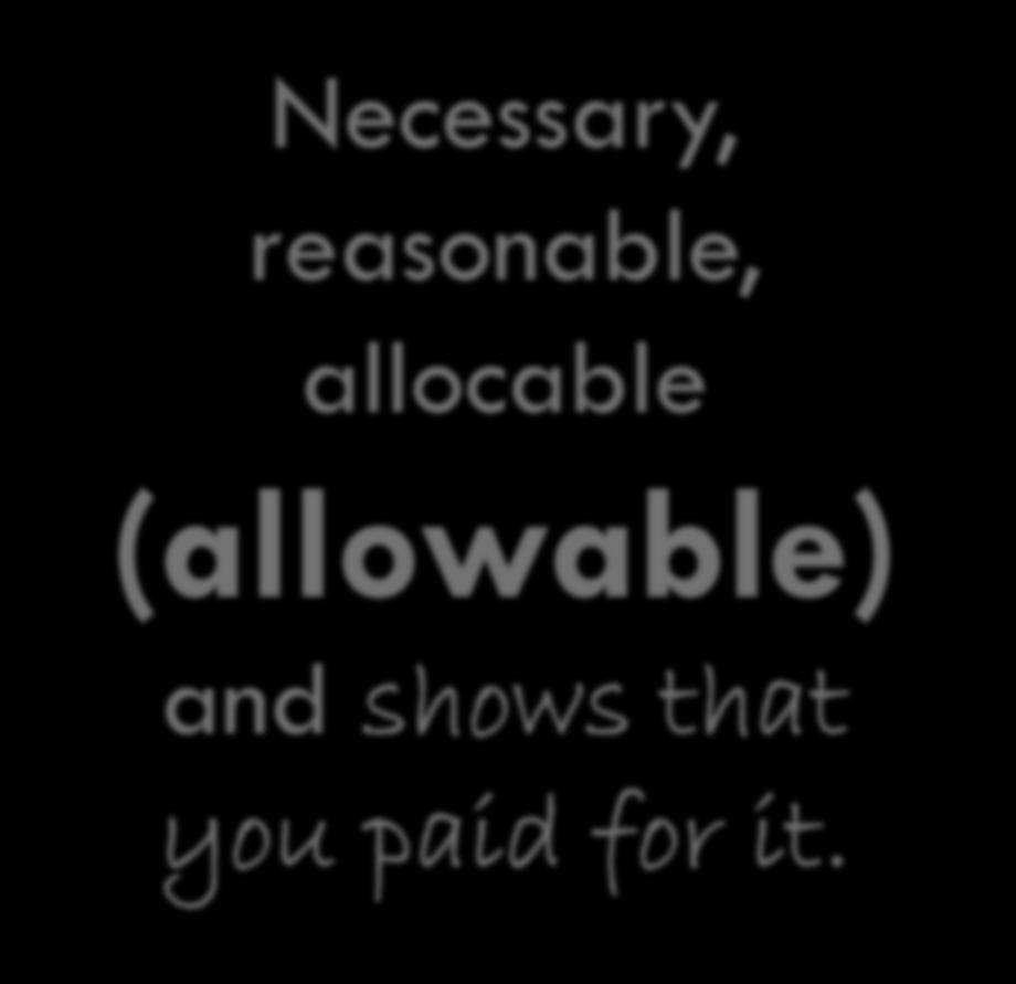 allocable (allowable)