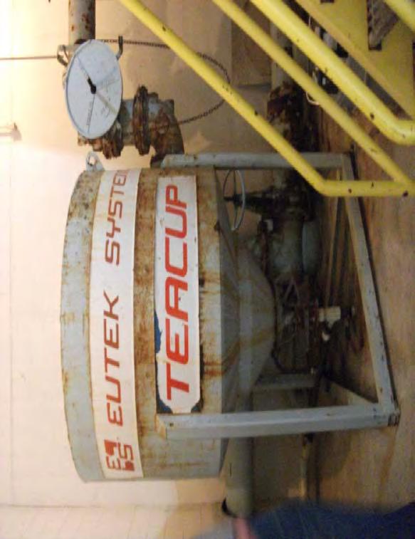 3. Cyclone Grit Remover Grit is removed with a Eutek Teacup cyclone grit removal system. The system was installed in 1991 and is in poor to fair condition.