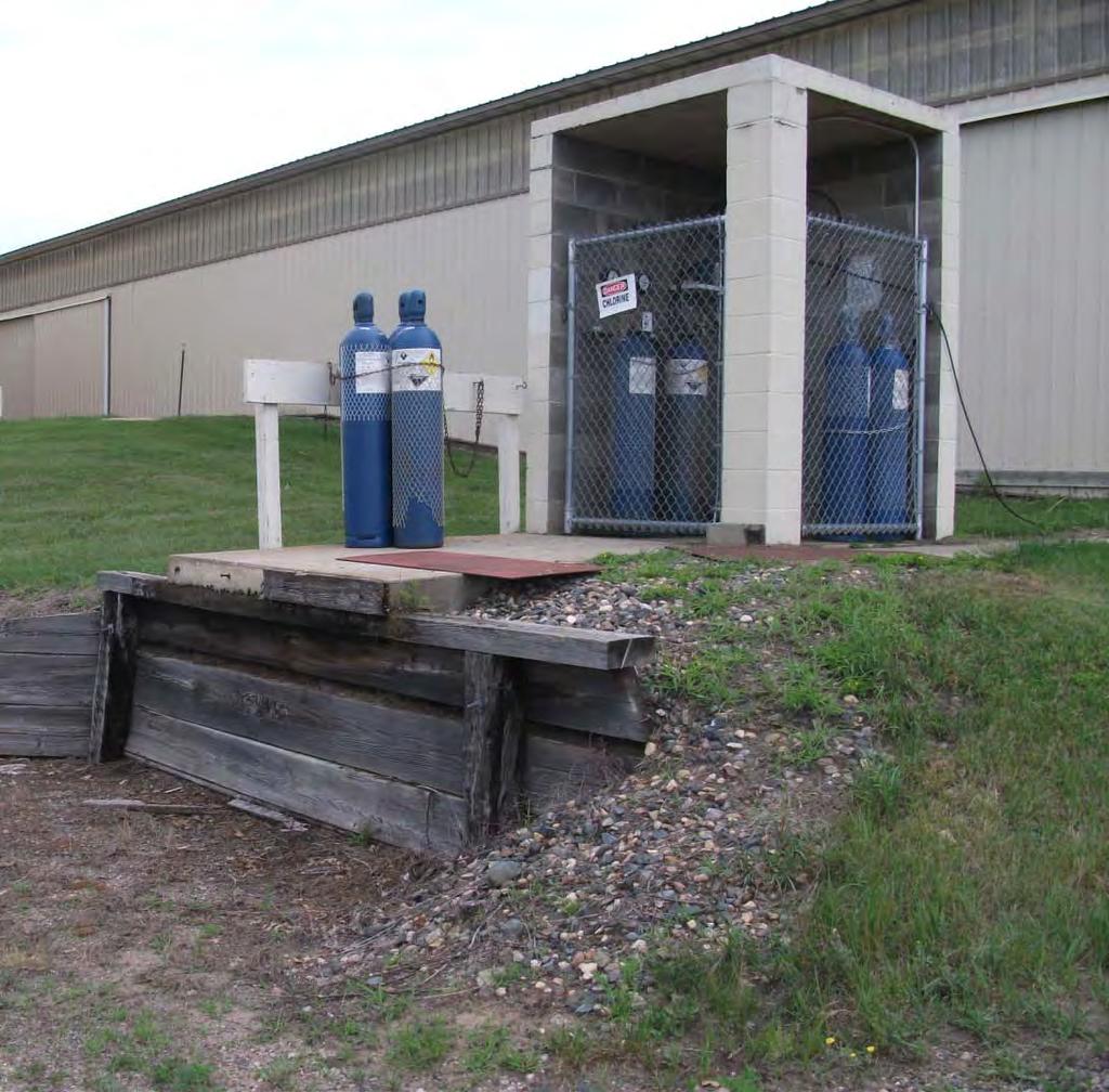 Figure 3.16: Chlorine Enclosure ii. Polymer System The polymer system is located inside of the old control building and is in good condition.
