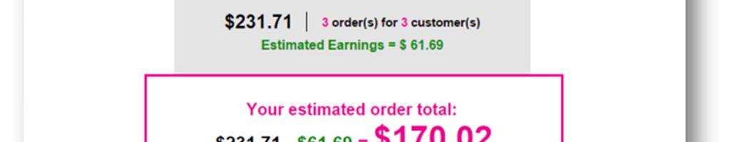 Order Confirmation Number and your estimated order total.