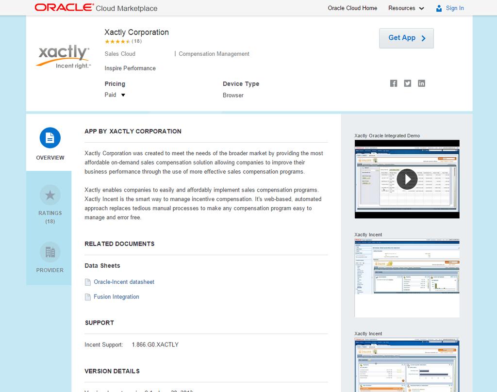 App Listing Copyright 2014, Oracle