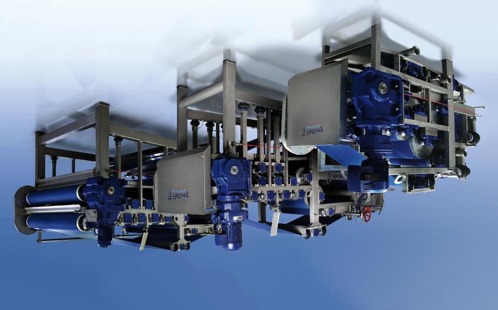 THE FLOTTWEG BELT PRESS Quality that Pays off Features Automatic, pneumatic belt control Reliable operation thanks to optimum tension and regulation of the belts Easy operation, simple cleaning