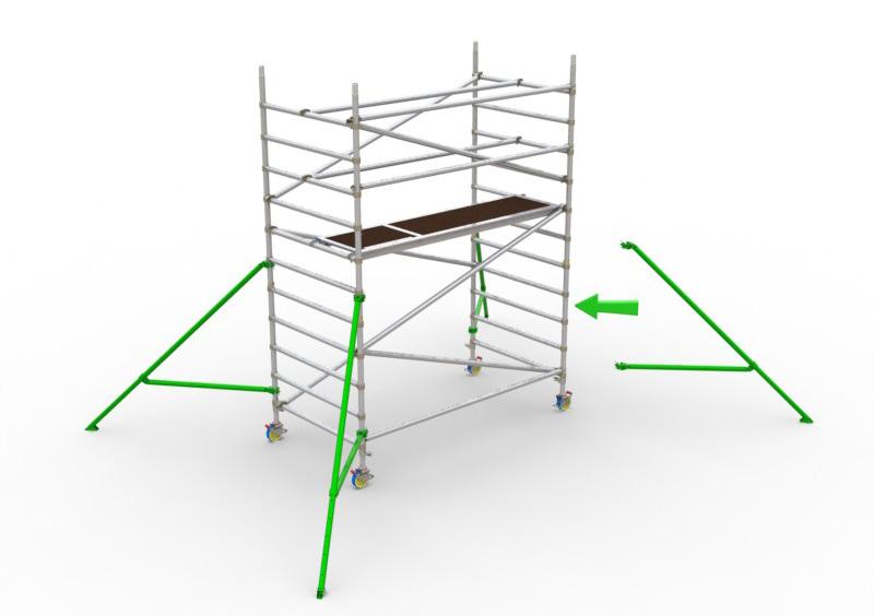 STABILISERS Outriggers are to be used, when specified, to guarantee the structural stability of the tower. In addition, the ballast table is to be observed.