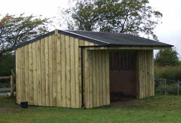 shelter and tack room with horizontal cladding All the timber used in our Field Shelters is Tanalized, this means that there
