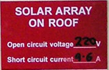 Photo 4. OR Example of Signage in Switchboard How do I shut down a PV System?