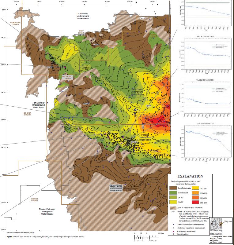 Aquifers Drawdowns Tucumcari Basin 151 175 ft
