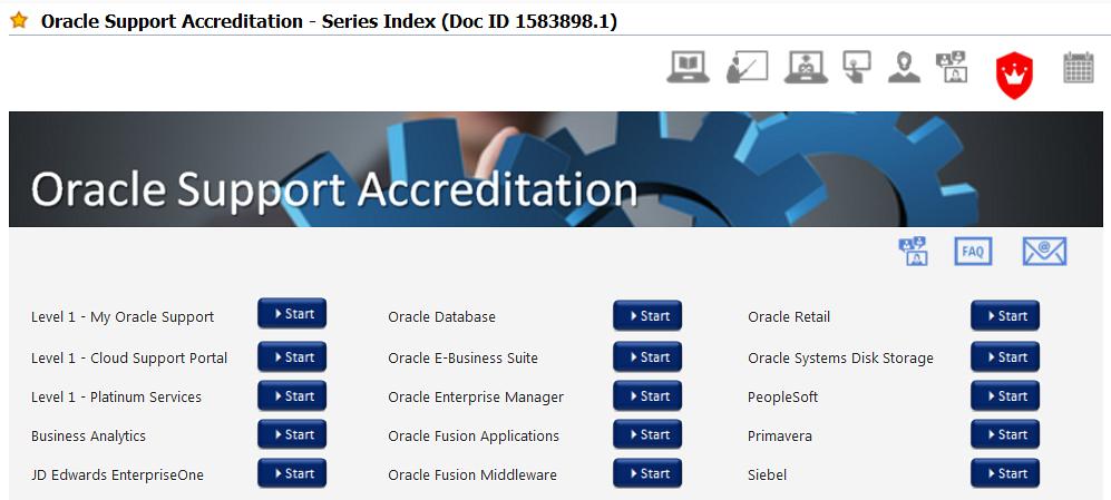 Oracle Support Accreditation Access Accreditation Series Index Select Your Accreditation Open
