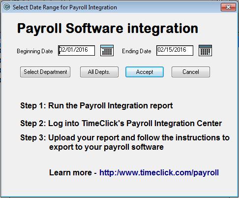 Upload Employee Hours Now you will need to upload the TimeClick report for the pay period you would like to import into QuickBooks.