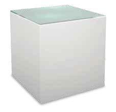 White Red Green Blue A) CUBL20 Edge LED Cube Ottoman (white plastic)