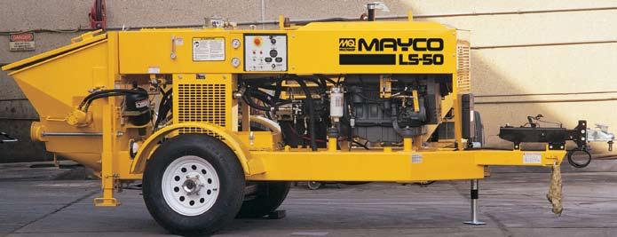 Mayco LS50 Mid-range concrete pump The economical way to place 1½" aggregate concrete pump mixes.