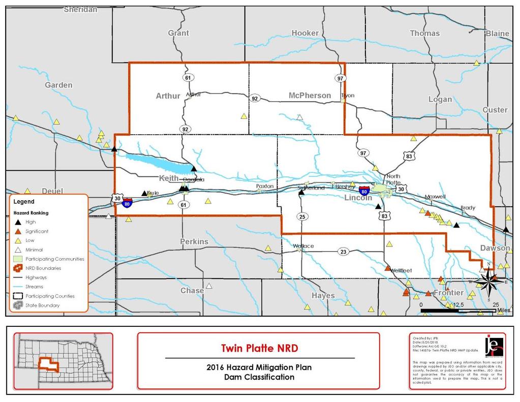 7: Map of Dams in Twin Platte NRD Twin