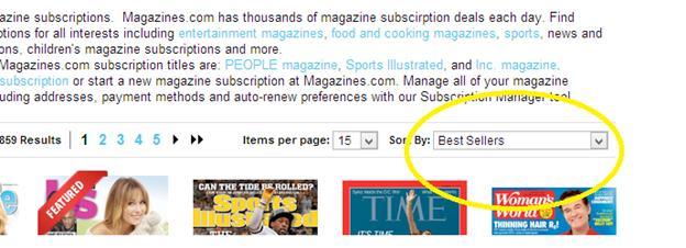 3. The Highest Ranking Click on "Browse," which lists all the magazines. Now you can click on the drop down and pick by "Best Sellers" and "Top Rated." These are your goldmines!
