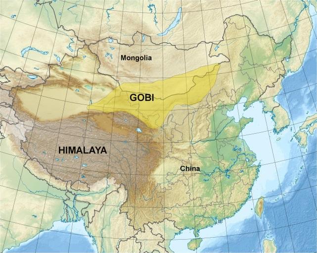 14. The Gobi desert is an example of a desert, because it falls on the side of the Himalayan mountains. a. Coastal, Leeward b. Rain shadow, Leeward c. Subtropical, Windward d. Temperate, Windward 15.
