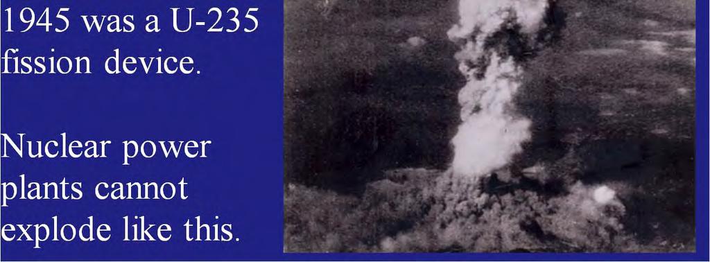 And this is the picture of the mushroom cloud over the atomic explosion at Hiroshima. This was a uranium 235 bomb.