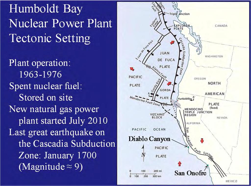 The very first GE reactor of this site was located at Humboldt Bay, very close to here.