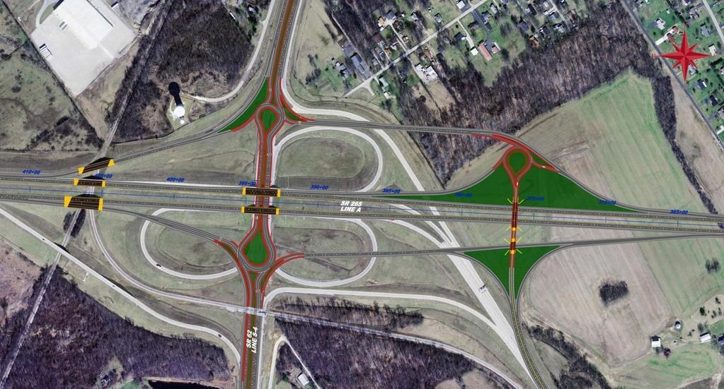 Proposed Roundabout Interchange ELIMINATED WEAVE ON SR 265 CHANGED LOOP RAMPS TO