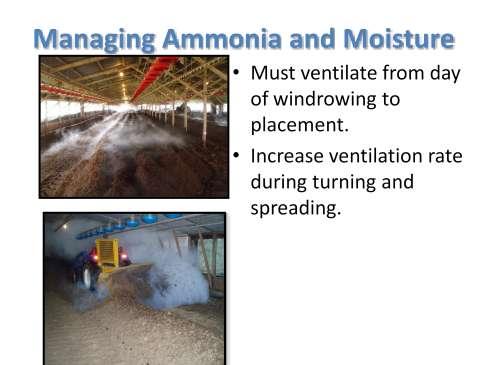 High levels of moisture, ammonia and heat will be released during the composting procedure.
