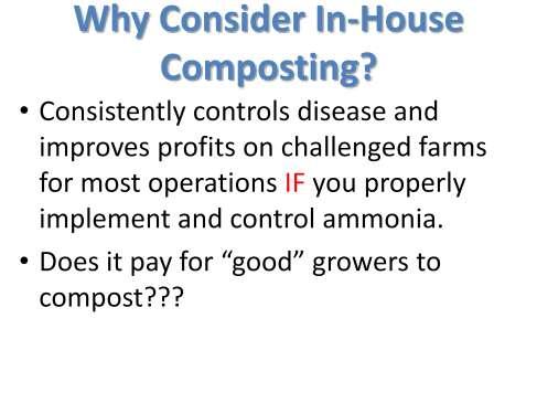 Why consider in-house composting of litter between flocks?