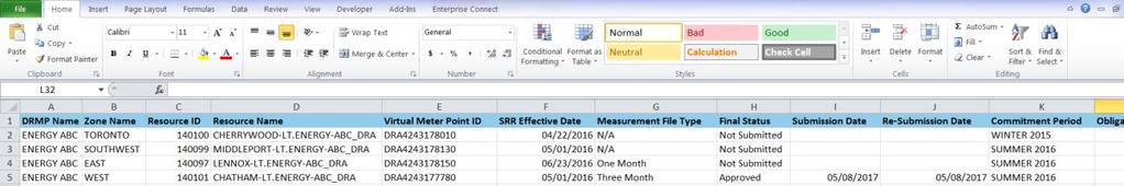 17. Appendix F: Using Online IESO to Submit DR Measurement Data 11 (C&I) The excel file with the contributor data is now