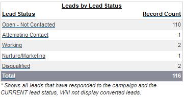 What was the outcome of the responses generated by Campaign? Did sales follow up? Use Salesforce to report on Lead status at any point.