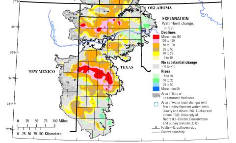 , 2013, Water-level and storage changes in the High Plains