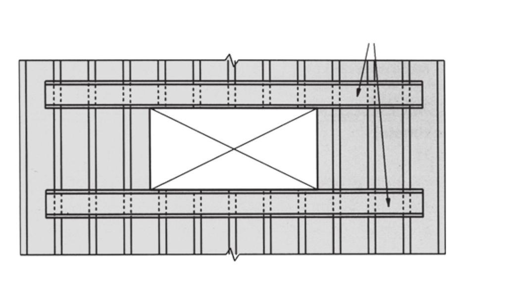 STEEL DECK FIGURE 12 DETAILS FOR OPENINGS TO 24 PERPENDICULAR TO DECK CHANNELS EXTEND AND FASTEN TO 3 RIBS BEYOND OPENING.